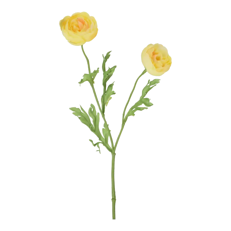 Kunstig ranunkel stilk gul - L: 30 cm.