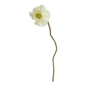 Kunstig valmue stilk creme - L: 55 cm.