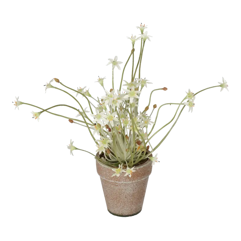 Kunstig miniblomst creme - H: 26 cm.