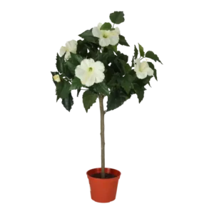 Kunstig opstammet hibiscus creme - H: 66 cm.