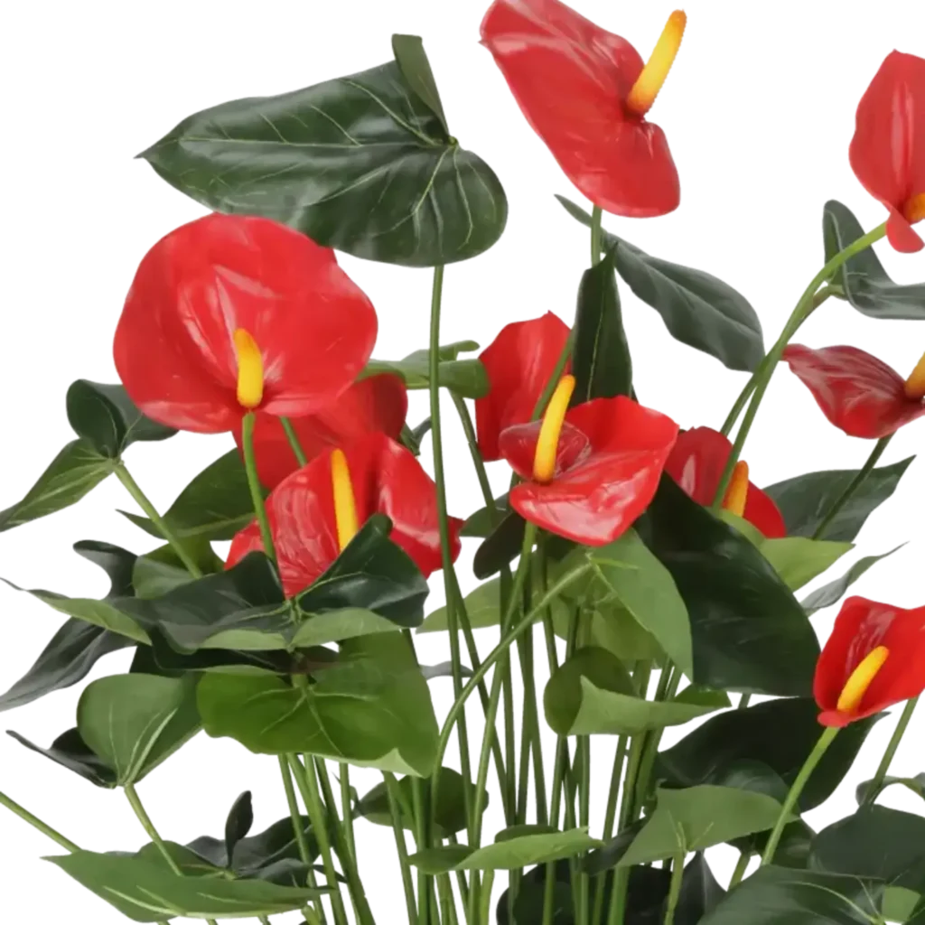 Closeup af Kunstig Anthurium H: 85 cm.