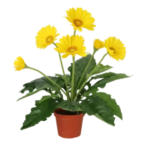 Kunstig gerbera gul - H: 35 cm.