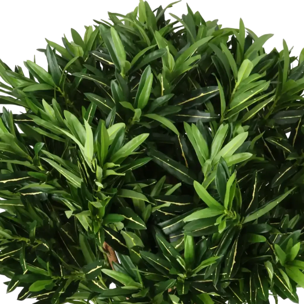 Closeup af Kunstig Croton kugle H: 100 cm.