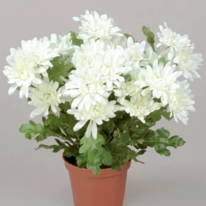 Kunstig krysantemum hvid H: 26 cm.