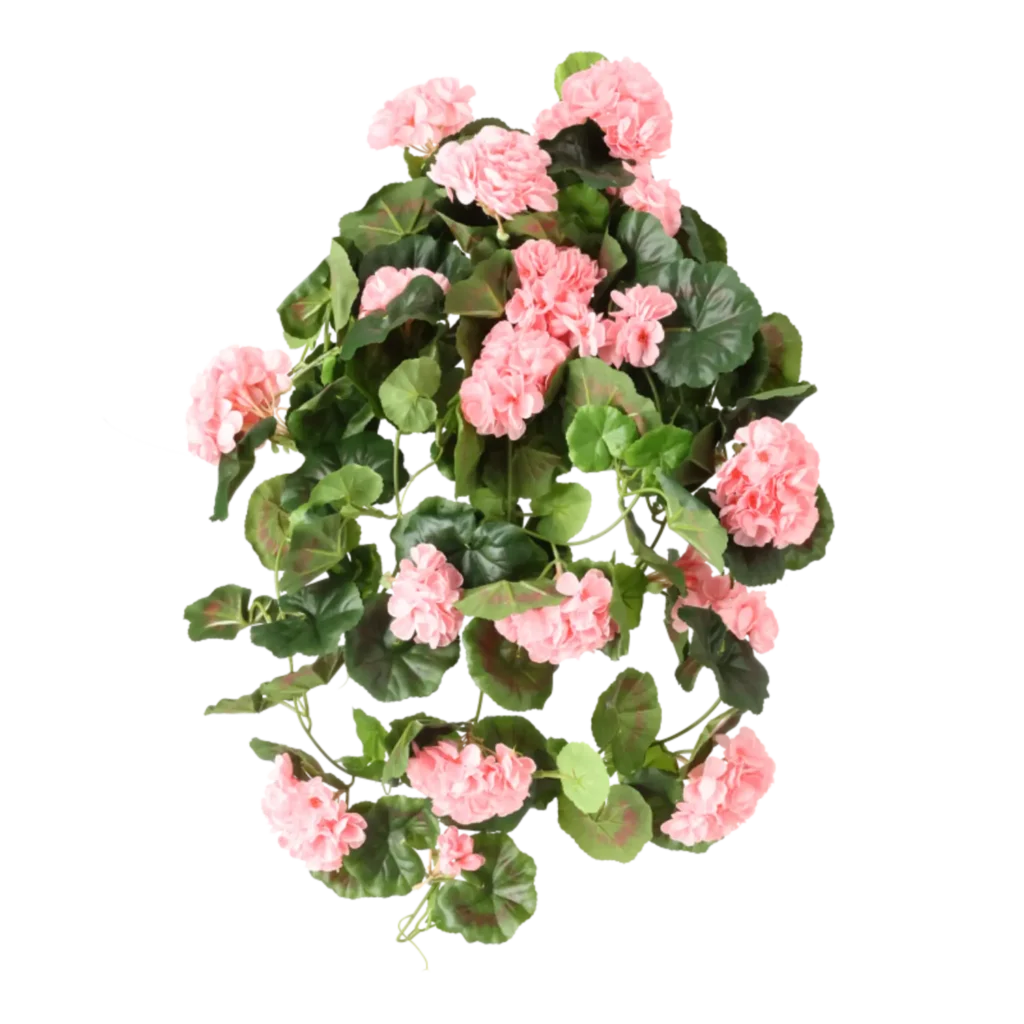 Kunstig Pelargonie hængeplante L: 65 cm.