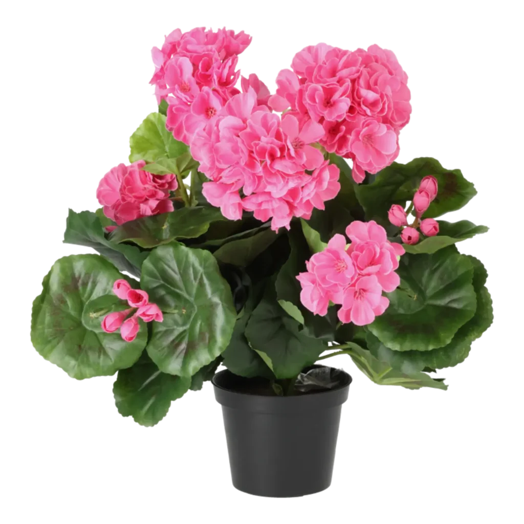 Kunstig pelargonie pink - H: 35 cm.