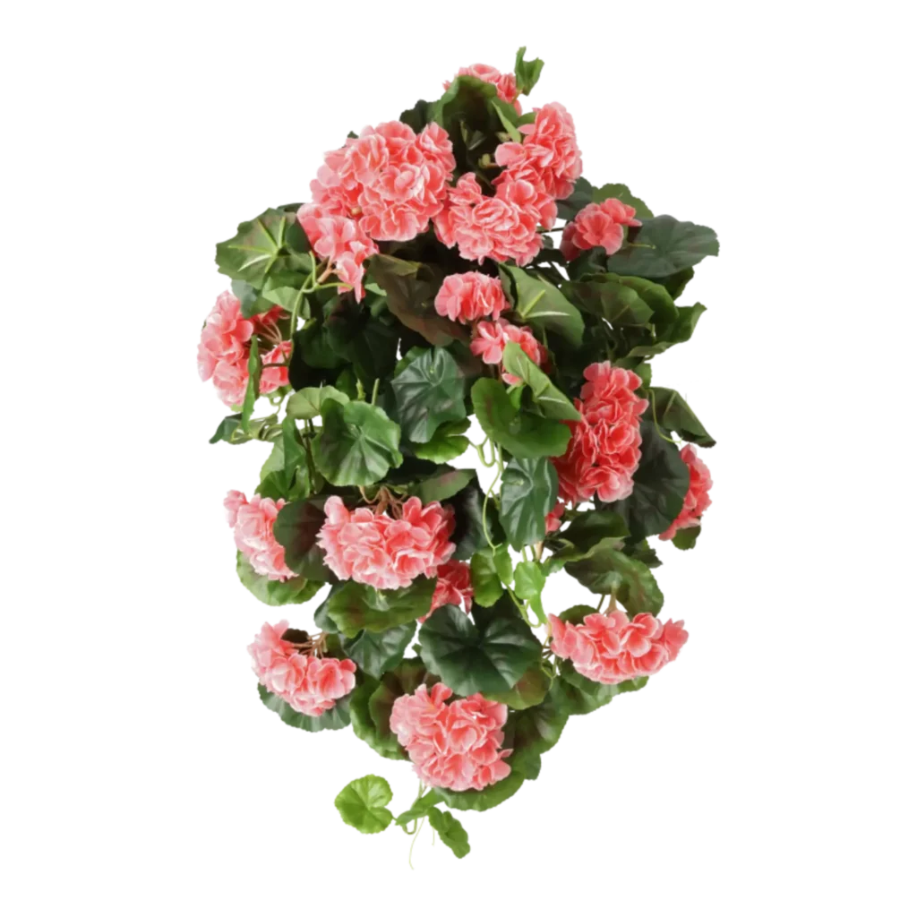 Kunstig Pelargonie hængeplante L: 65 cm.