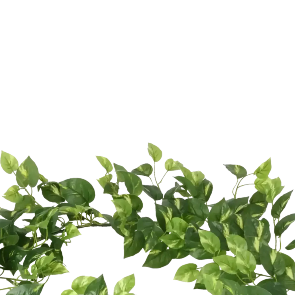 Closeup af Kunstig Pothos Garland Ranke - L: 180 cm.