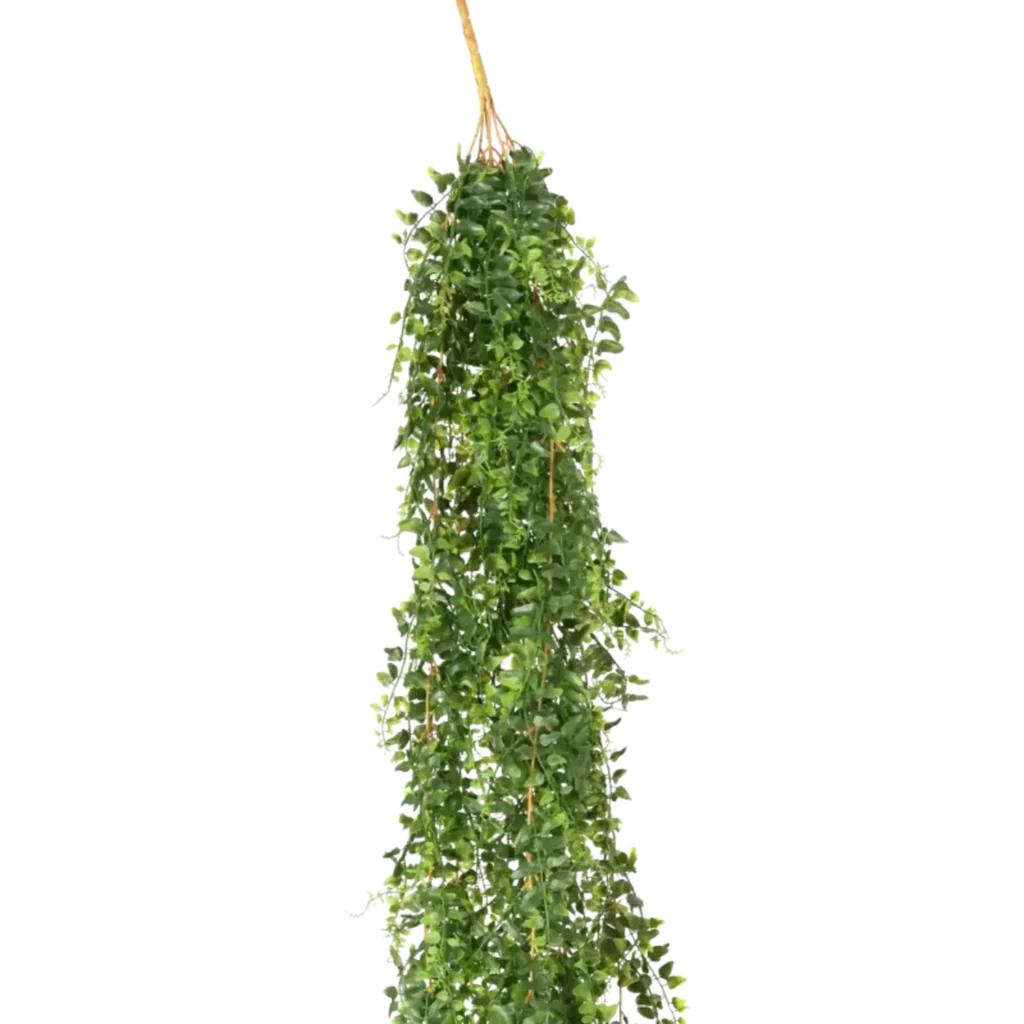 Closeup af Kunstig boston bregne hængeplante - L: 140 cm.