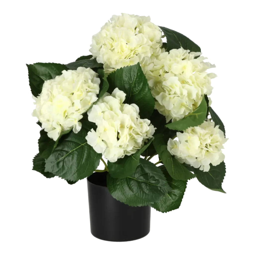 Kunstig hortensia hvid - H: 40 cm.