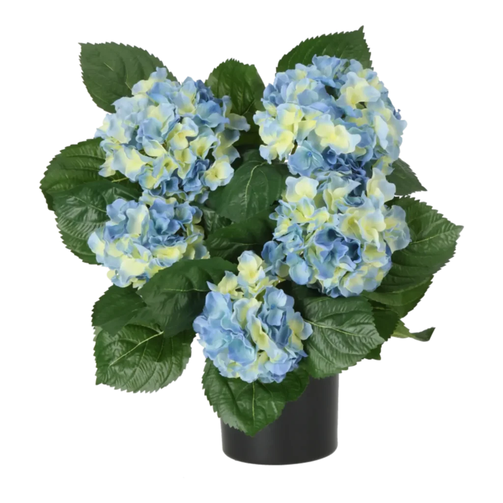 Kunstig hortensia blå - H: 40 cm.