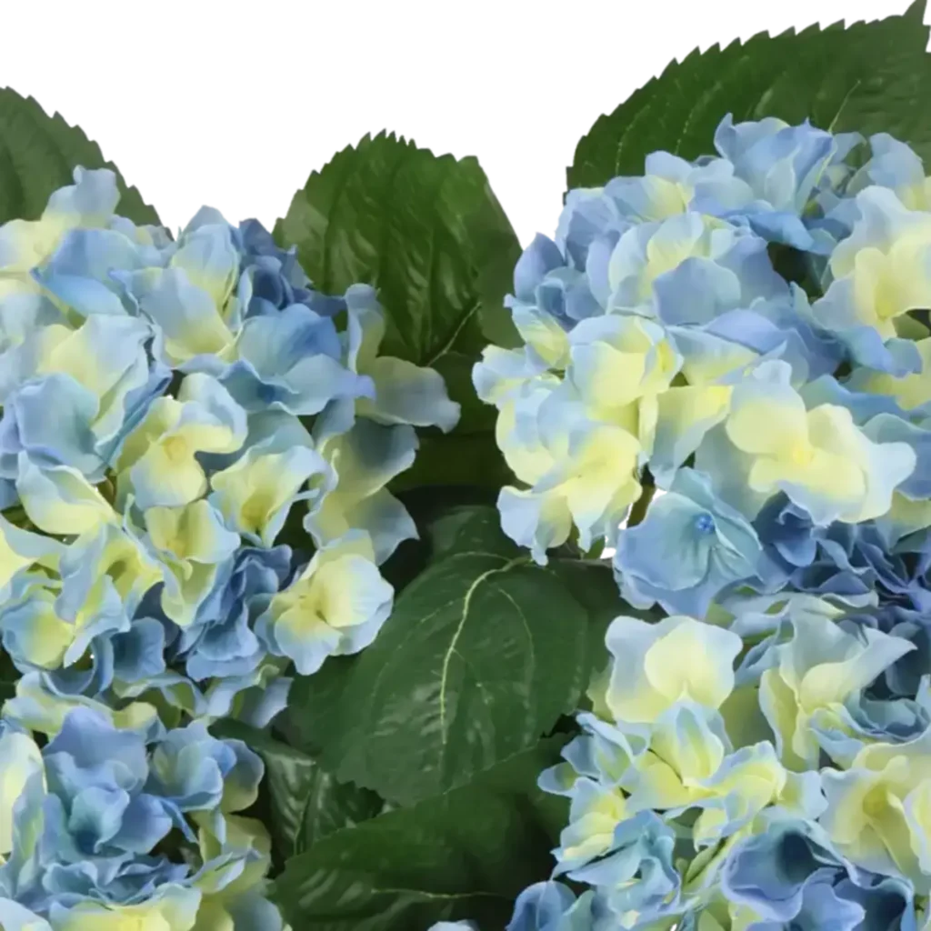 Closeup af Kunstig hortensia blå - H: 40 cm.