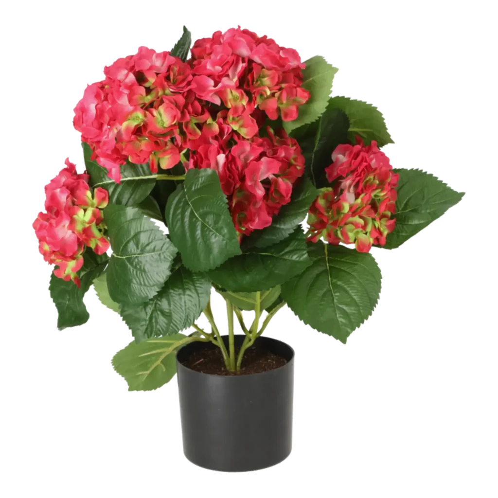 Kunstig hortensia pink - H: 40 cm.