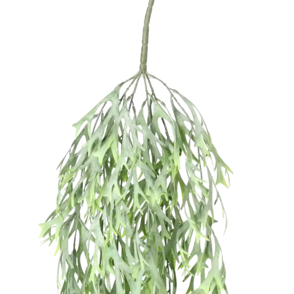 Closeup af Kunstig Staghorn hængeplante L: 65 cm.