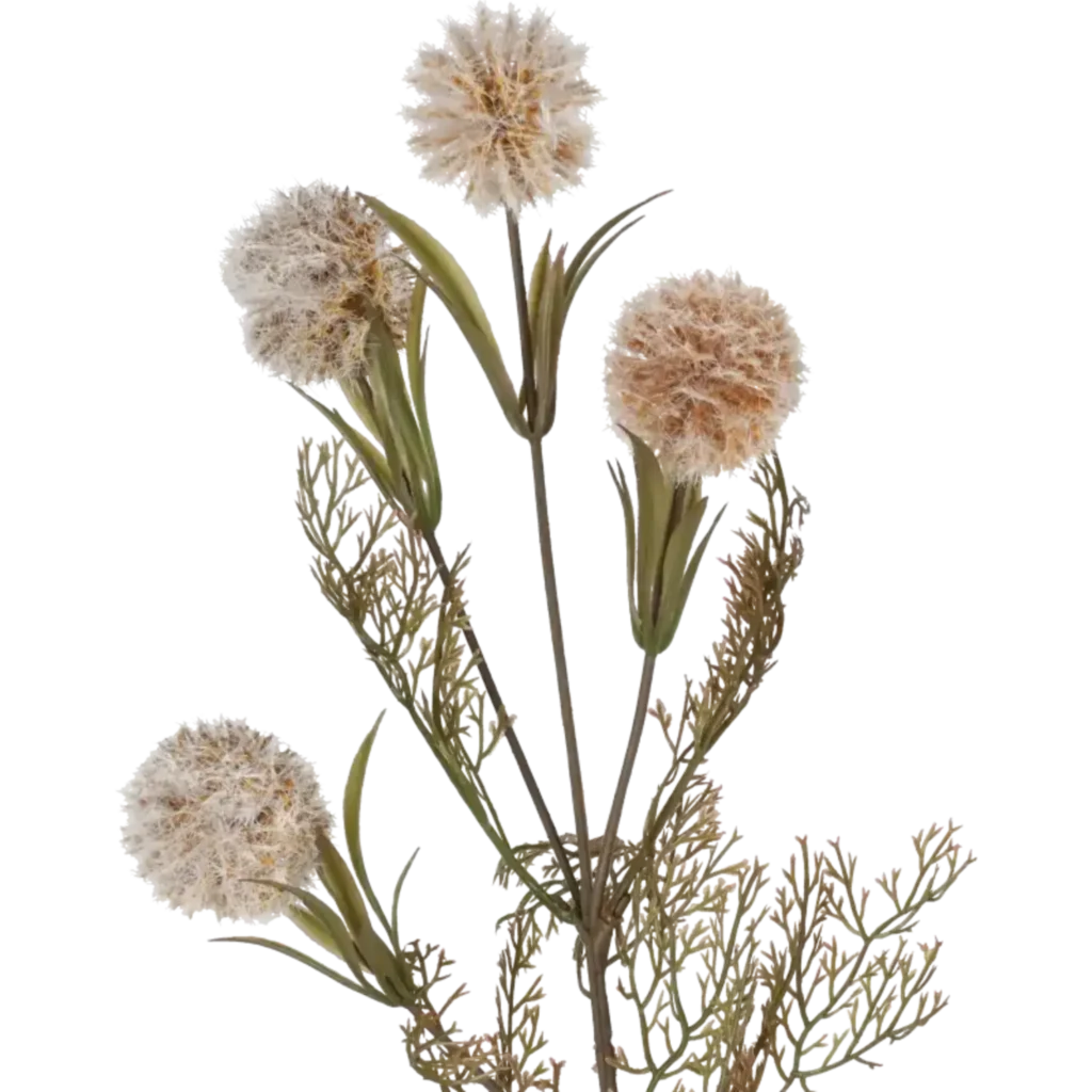 Closeup af Kunstig pompom gren L: 51 cm.