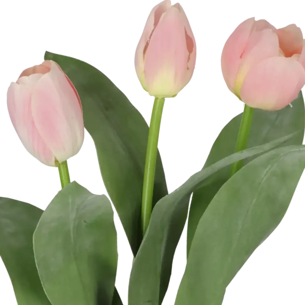 Closeup af Kunstig tulipan mix rosa L: 36 cm.