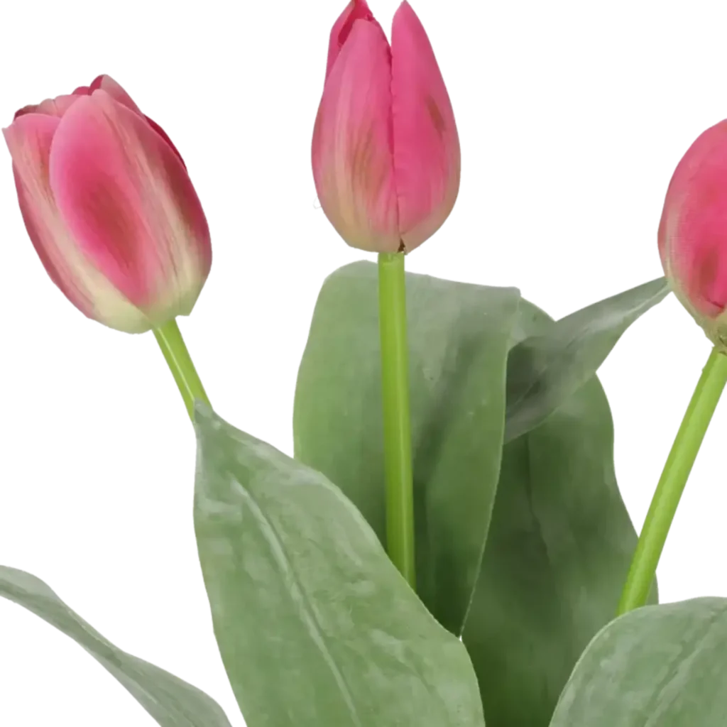 Closeup af Kunstig tulipan mix cerise - L: 36 cm.