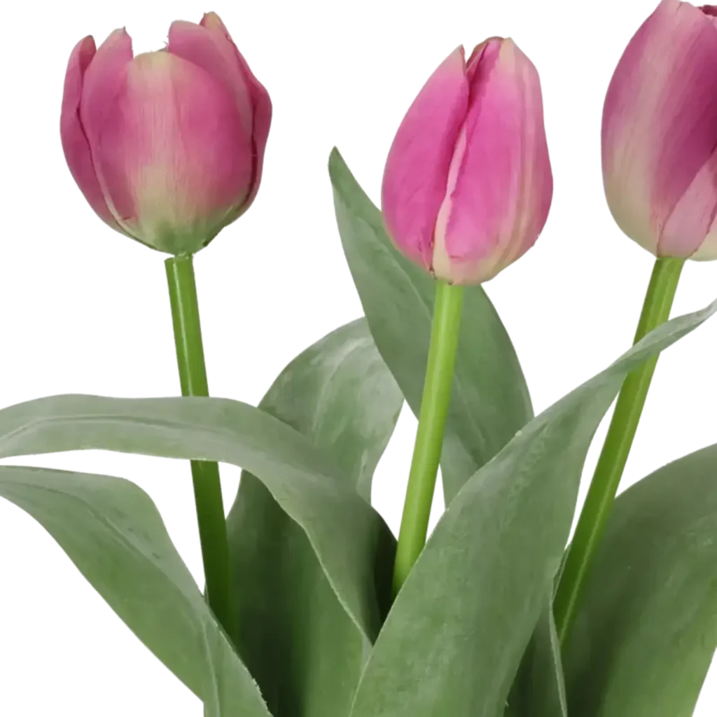 Closeup af Kunstig tulipan mix lilla - L: 36 cm.