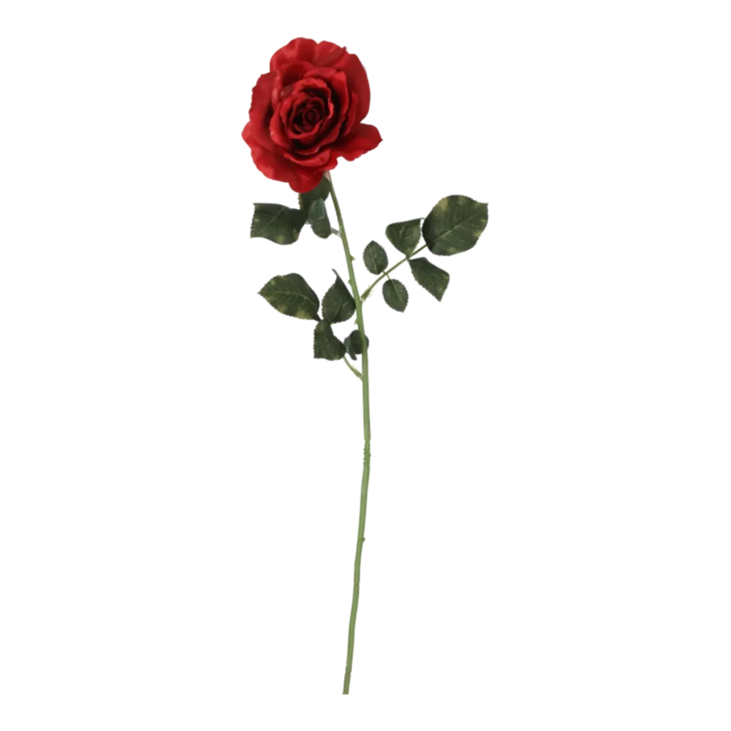 Kunstig Rose stilk i rød - L: 75 cm.