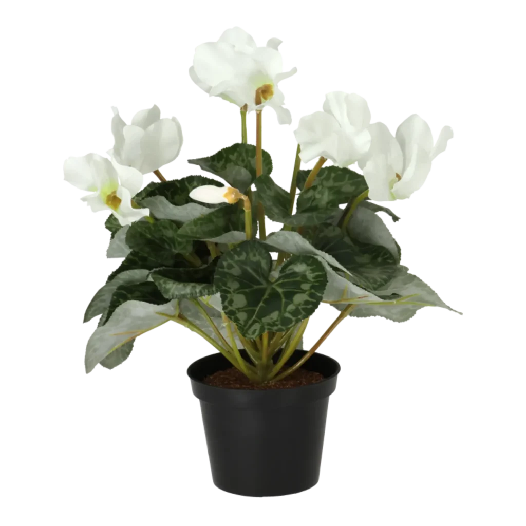 Kunstig alpe viol hvid - H: 40 cm.
