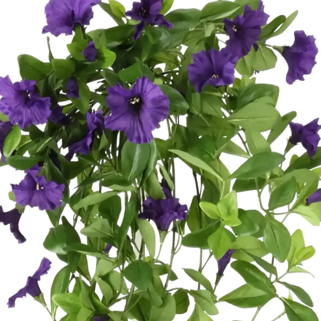 Closeup af Kunstig Petunia hængeplante L: 85 cm.