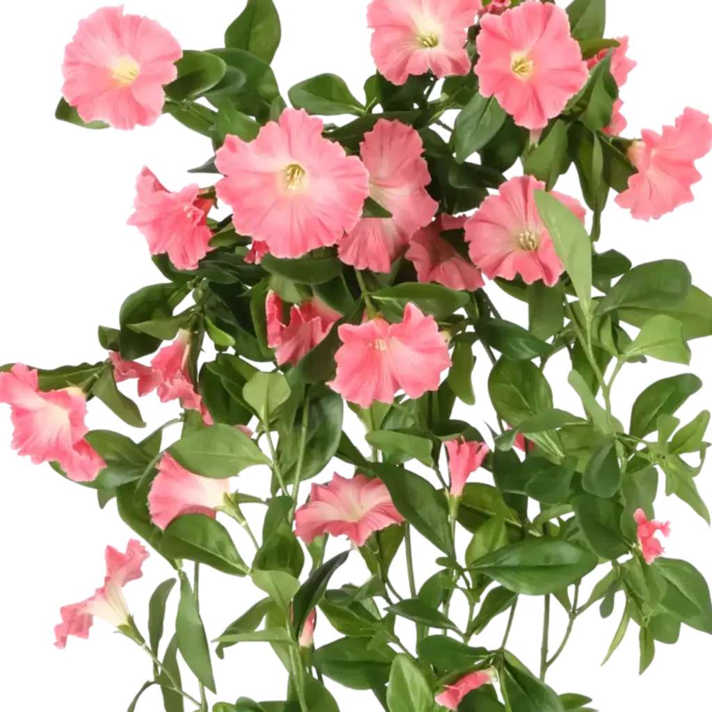 Closeup af Kunstig Petunia hængeplante L: 85 cm.