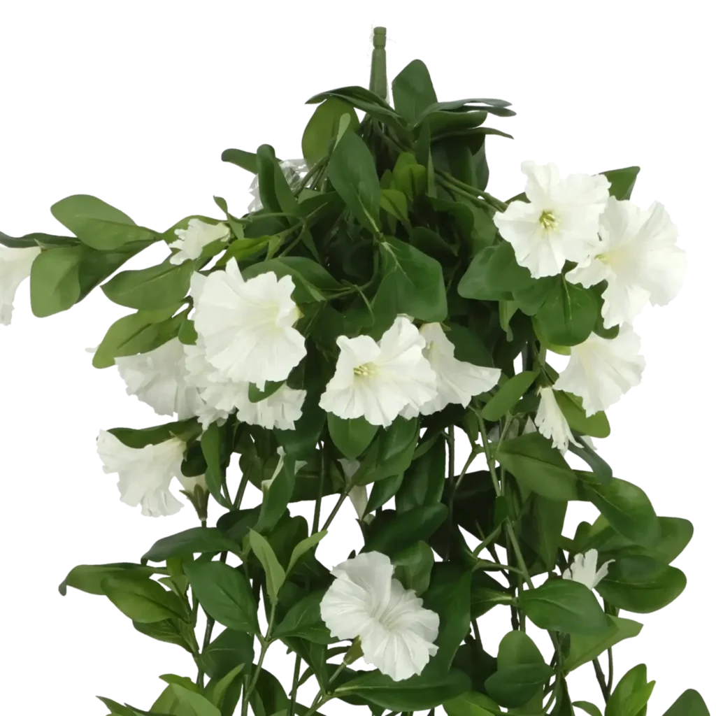 Closeup af Kunstig Petunia hængeplante L: 85 cm.