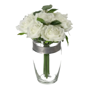 Kunstig Rosebuket H: 23 cm.