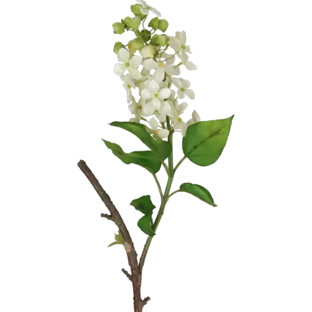 Closeup af Kunstig syren stilk i creme L: 75 cm.