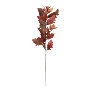 Kunstig egetræ gren i vinrød - L: 107 cm.