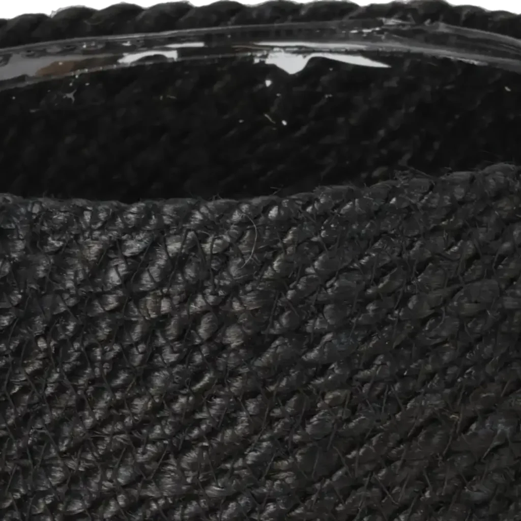 Closeup af Nordal sort urtepotte JUTE Dia 18 cm.