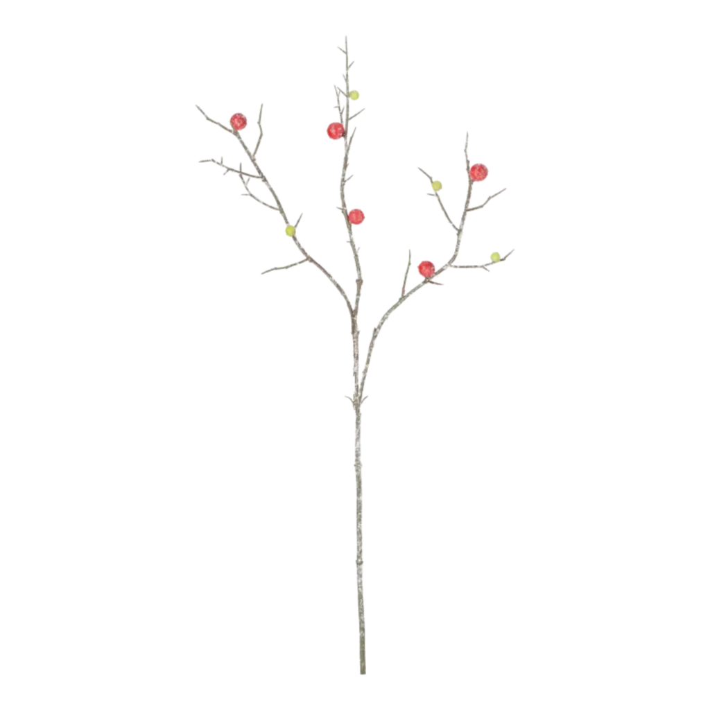 Kunstig Bærkvist m. glitter H: 65 cm.