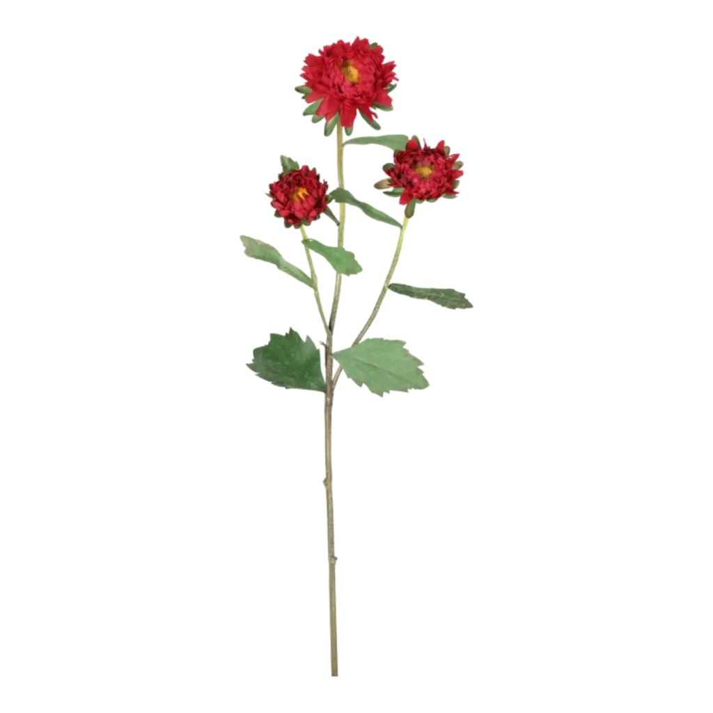 Kunstig Asters stilk i vinrød - L: 50 cm.