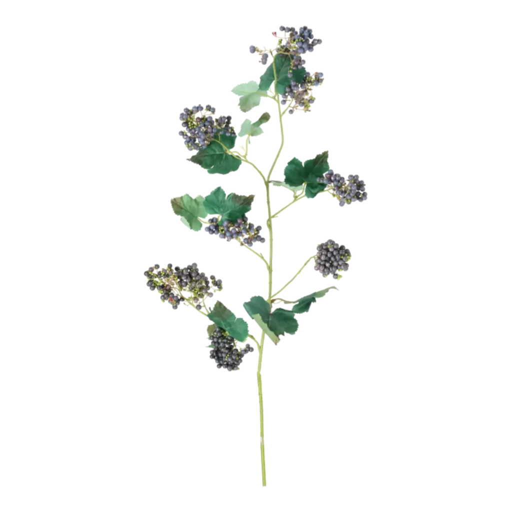 Kunstig Drue stilk m. blå bær L: 110 cm.