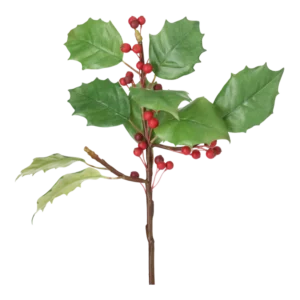 Kunstig Holly Spray m. bær H: 35 cm.