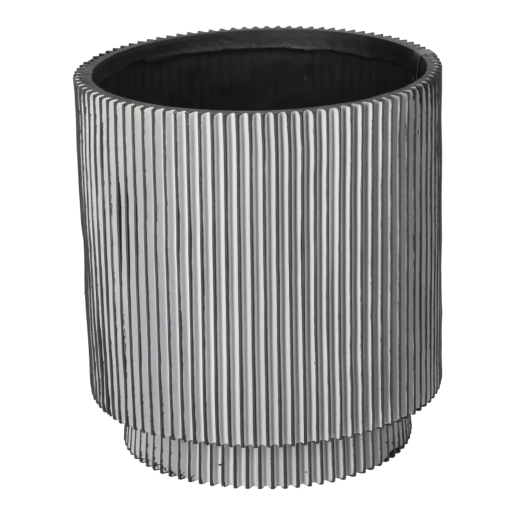 Capi krukke Cylinder Groove sort - 23x25 cm.