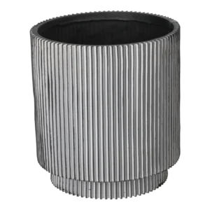 Capi krukke Cylinder Groove sort - 23x25 cm.