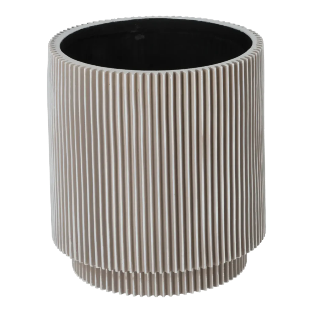 Capi krukke Cylinder Groove Ivory - 19x21 cm.