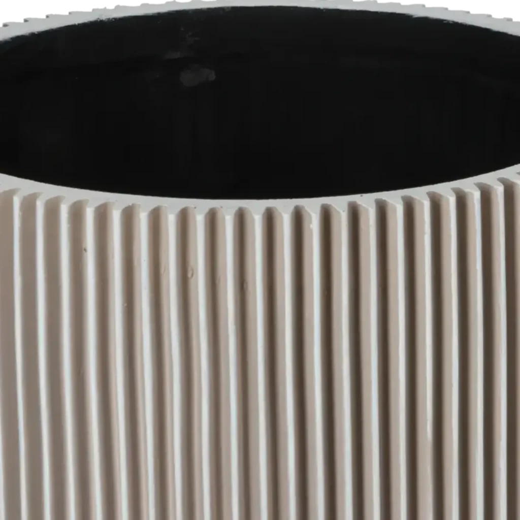 Closeup af Capi krukke Cylinder Groove Ivory 19x21 cm.