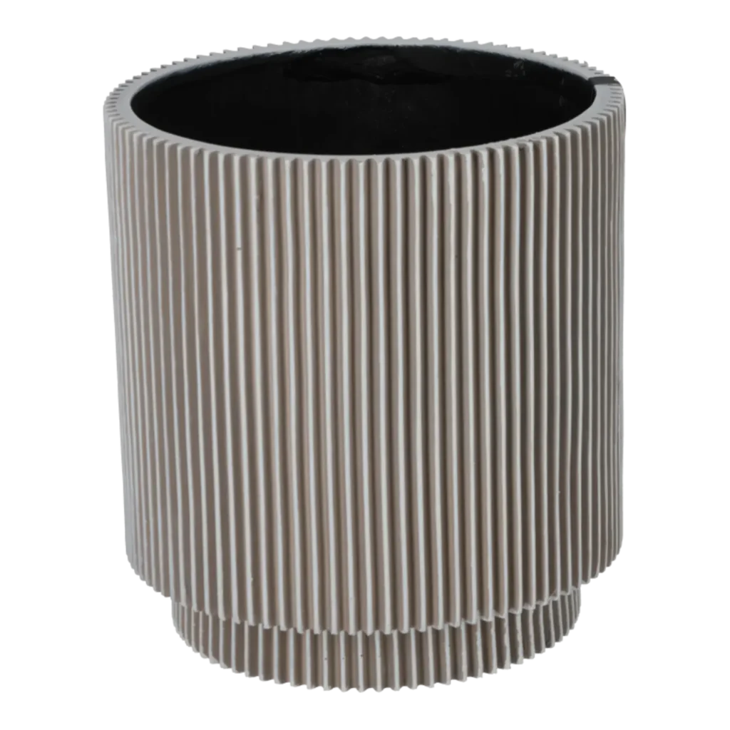 Capi krukke cylinder Groove ivory - 23x25.