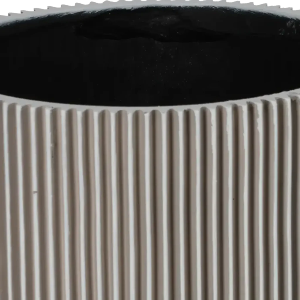 Closeup af Capi krukke cylinder Groove ivory 23x25.