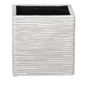 Capi krukke Square Rib Ivory - 15x15x15 cm.