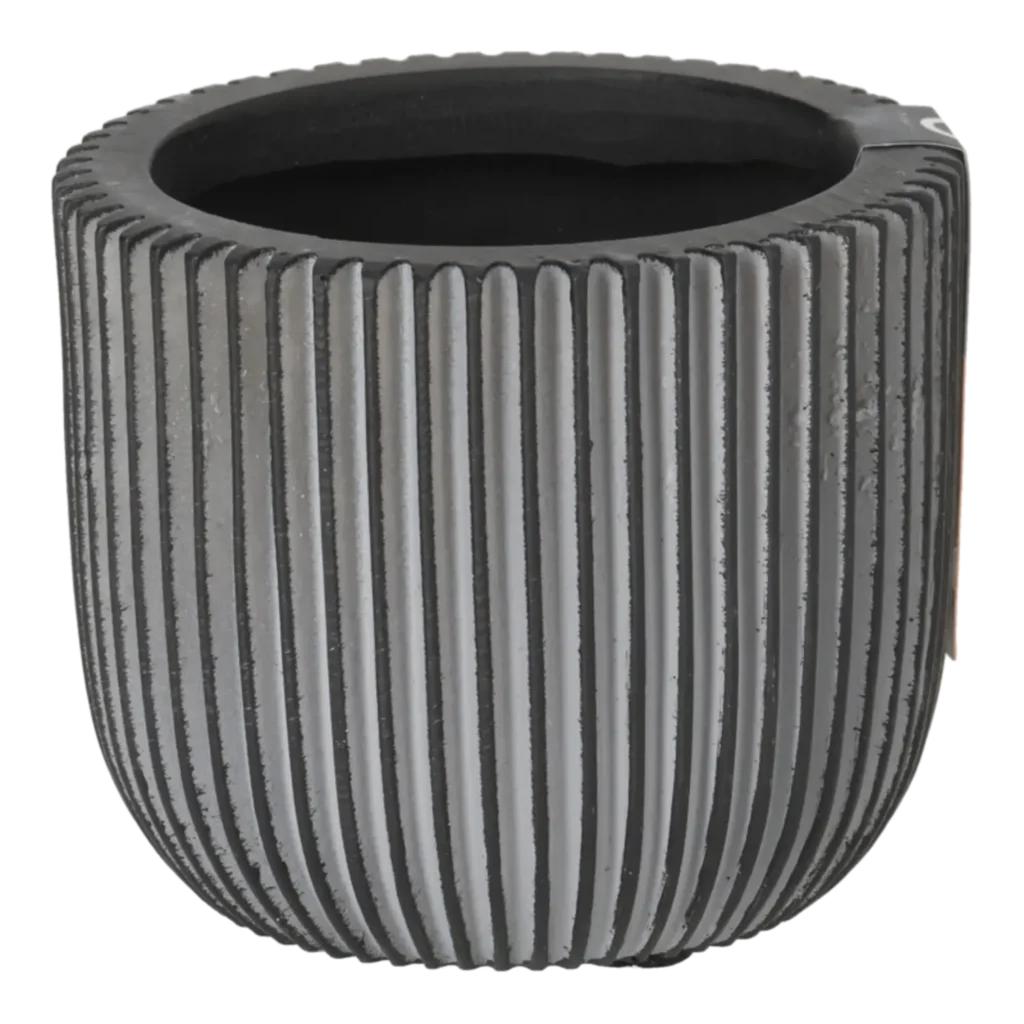 Capi krukke Egg Planter Groove sort - 8x7 cm.
