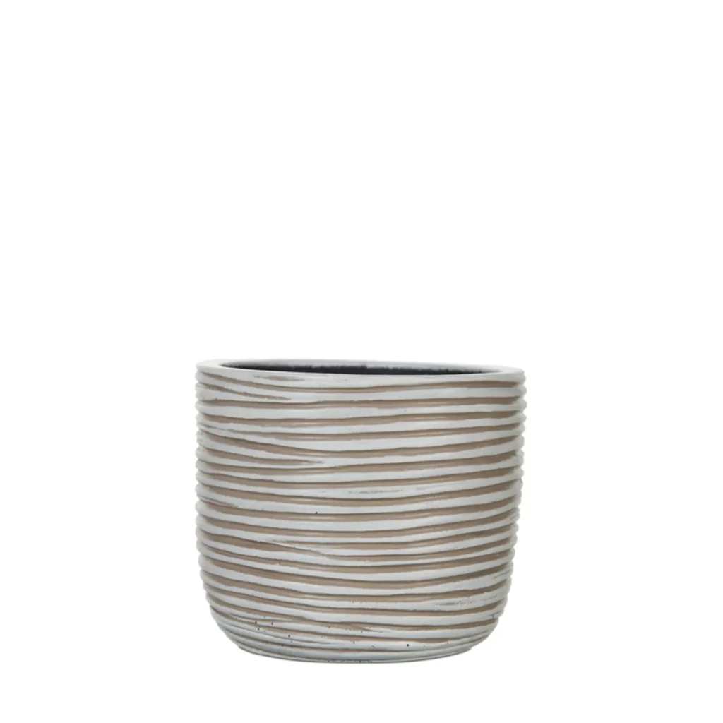 Capi krukke Egg planter rib 14x13 cm Ivory.