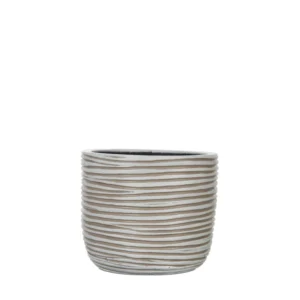 Capi krukke Egg planter rib 14x13 cm Ivory.