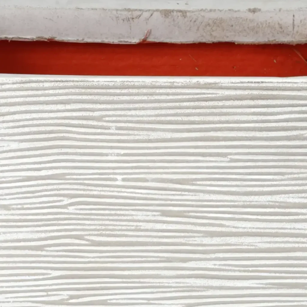 Closeup af Capi planter square rib 50x50x50 black Ivory.