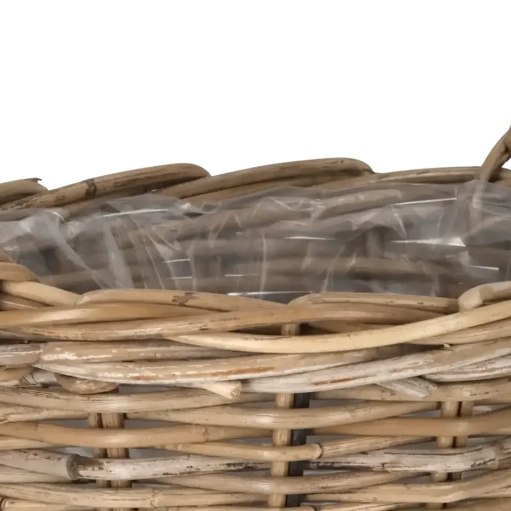 Closeup af Rund Rattan kurv Ø: 40 cm.