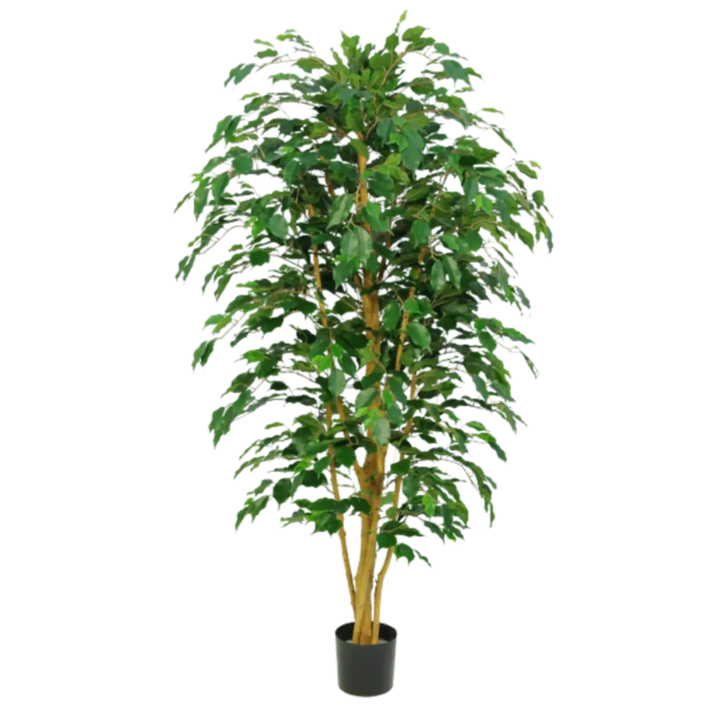 Kunstig ficus benjamina grøn - H: 110 cm.