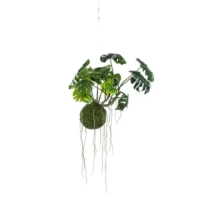 Kunstig Moskugle m. Monstera Ø: 60 cm.