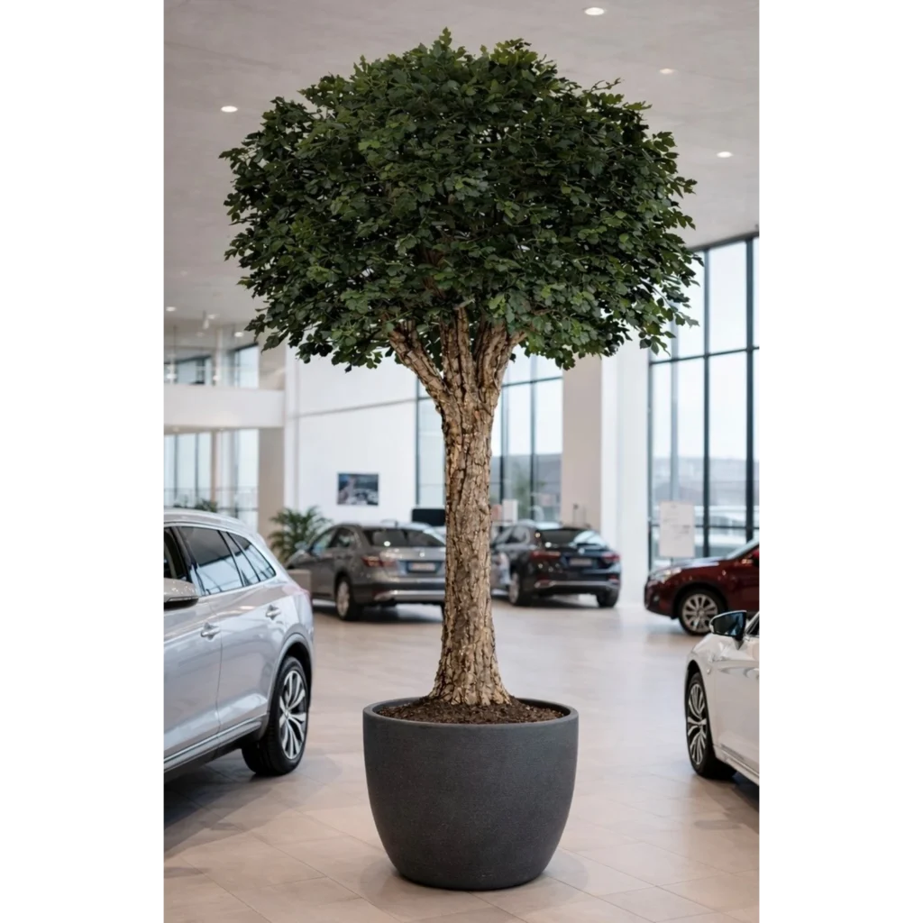 Kunstig Eg m/ægte korkeg stamme H: 380 cm FR.